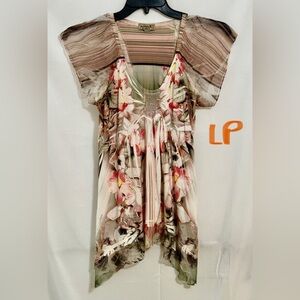 ONE WORLD Floral Blouse Multicolor Elegant Design